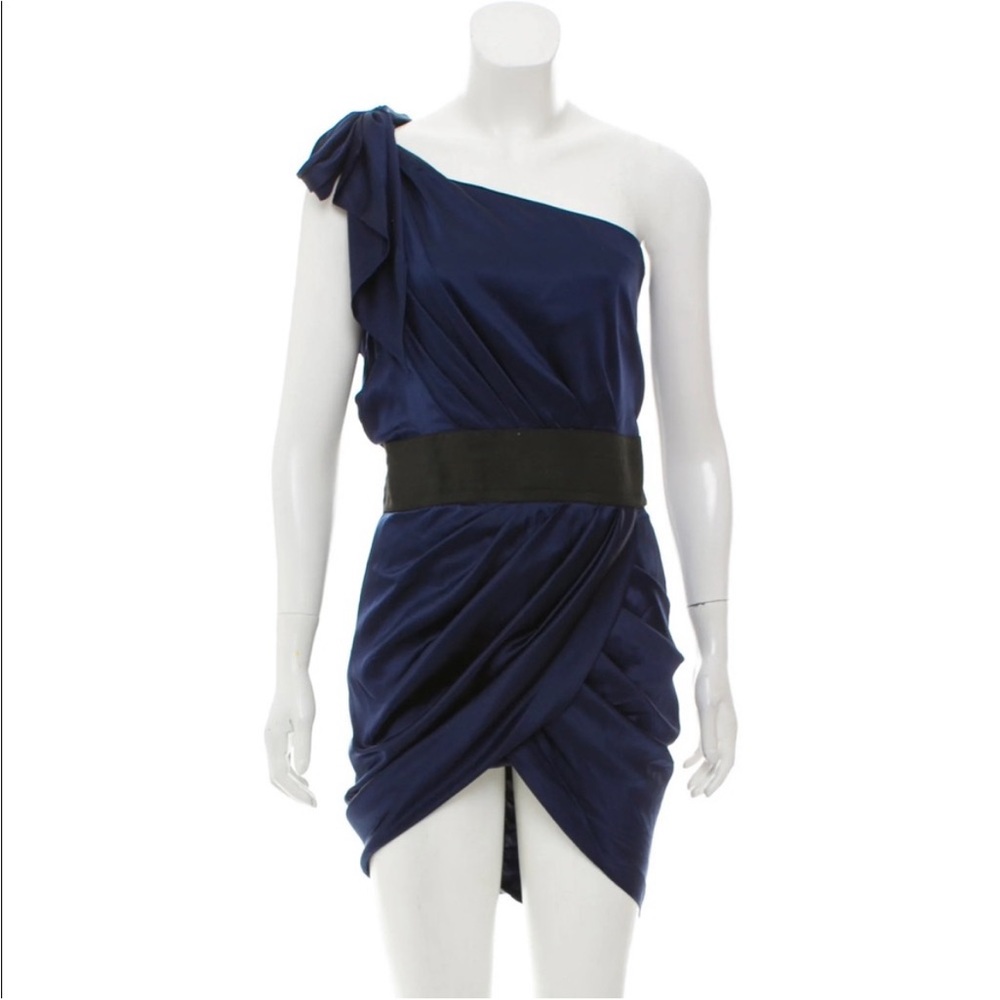 Silk Navy Foley + Corinna Dress